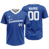 Custom Blue-White Pinstripe Throwback Baseball Jersey